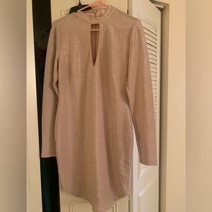 Forever 21 Sparkly gold long sleeve dress